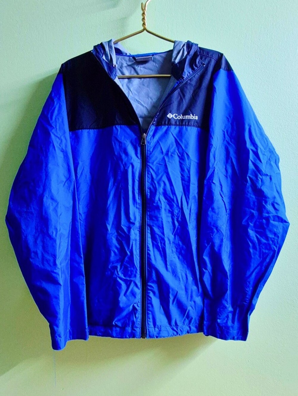Columbia Rain Jacket with Blue Trim